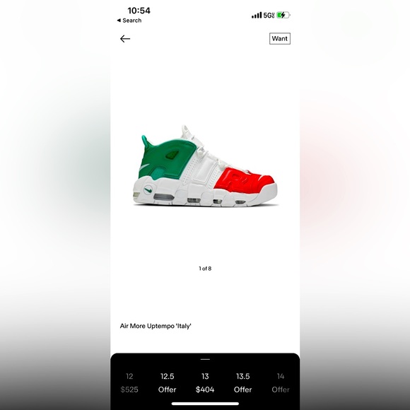 **SOLD** Nike Air More Uptempo 🇮🇹 (White/Red/Green), Men’s Size 14 - $290 - Picture 12 of 13
